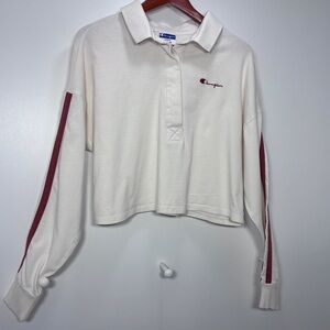 Champion Cream and Orange Crop Top